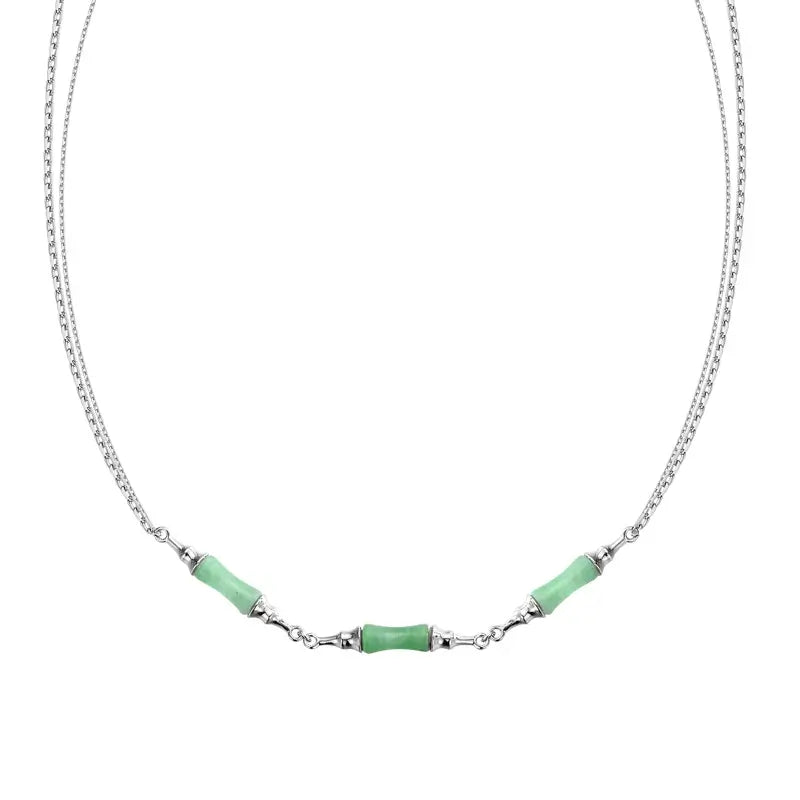 Colier din argint 925 Forest Glow cu Aventurin - fond Alb