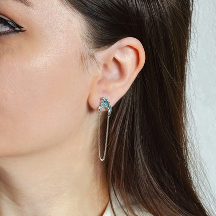 Cercei din Argint 925 - cu Enamel - vedere pe model 03R01-0014