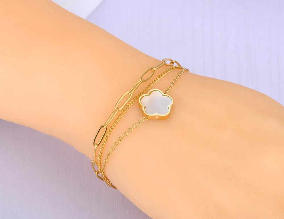 Bratara din otel inoxidabil - Lucky Charm Solitaire