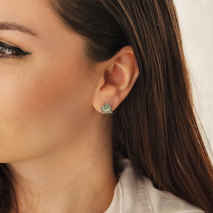 Cercei din Argint Reins cu pietre semipretioase din Aventurin - Grove vedere pe model 03R01-0019