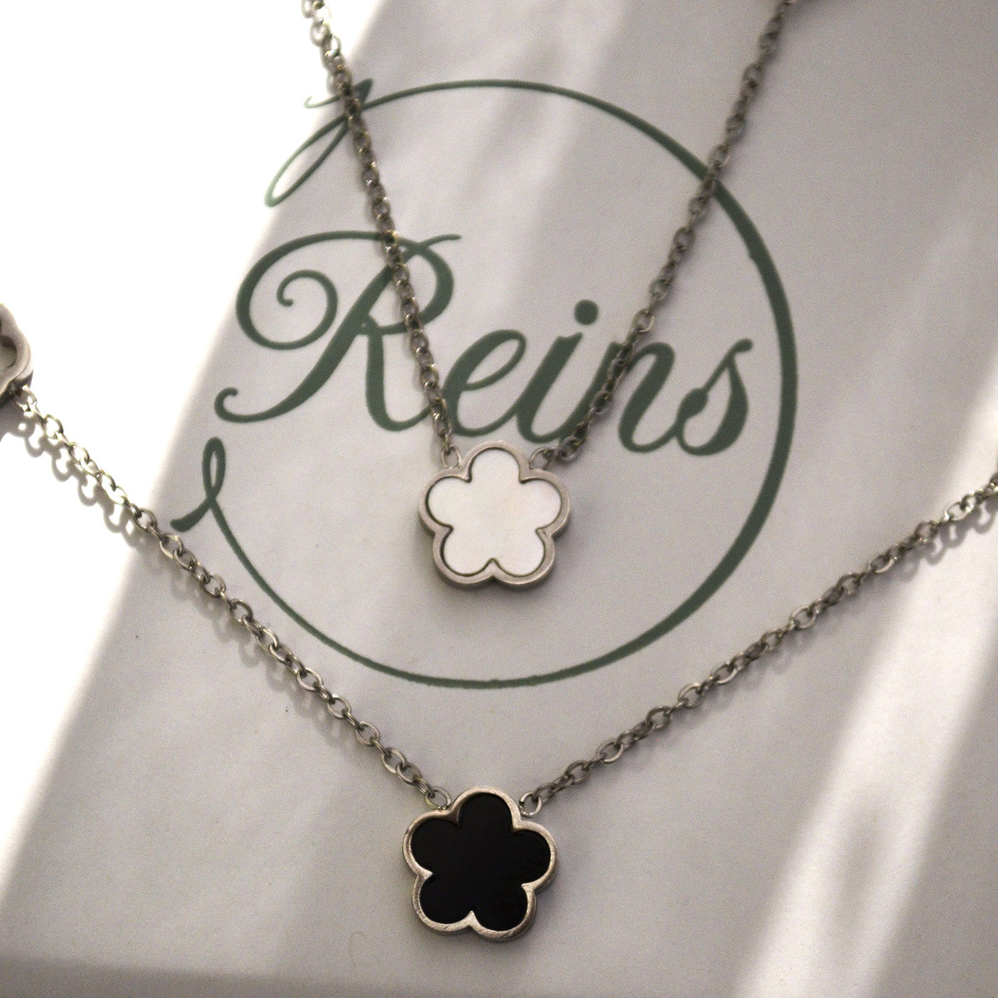 Colier din otel inoxidabil placat cu Rodiu cu pietre semipretioase – Lucky Charm Reins vedere detaliata 01S02-0008