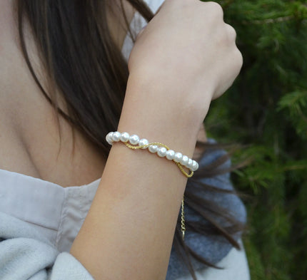 Bratara din argint 925 - Pearl Twist - 02R01-0024 cu perla naturala de apa dulce - vedere model