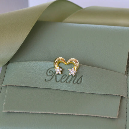 Cercei din argint 925 pe lob in forma de Semiluna - vedere in detaliu zoom