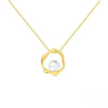 Colier din Argint 925 placat cu aur de 14k si cu perla de apa dulce -  fond alb