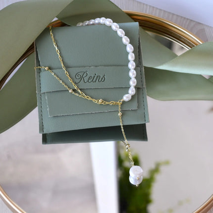 Colier din Argint 925 cu Perla naturala de apa dulce, cu pandantiv Tassel - vedere in detaliu Reins