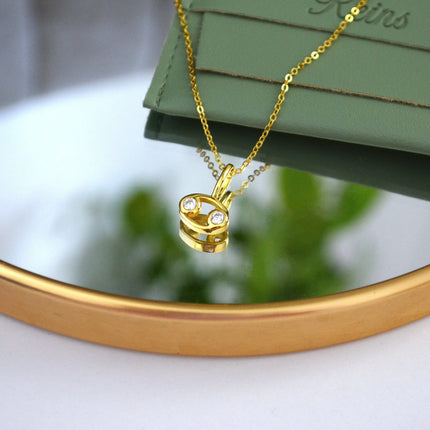 Colier din Argint 925, placat cu aur de 14k si cu piatra zirconiu, in semn zodiacal Rac , cu vedere in detaliu 01R01-0024R