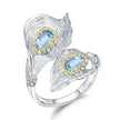Inel din Argint 925 in flaore de lotus ce are piatra semipretioasa naturala Topaz, 04R01-0005 - Colectia Secret Garden - Bijuterii din argint 925 Reins