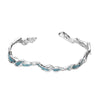  Bratara din Argint Reins cu enamel albastru - Ice Lake Bangle, vedere pe fundal alb, 02R01-0020