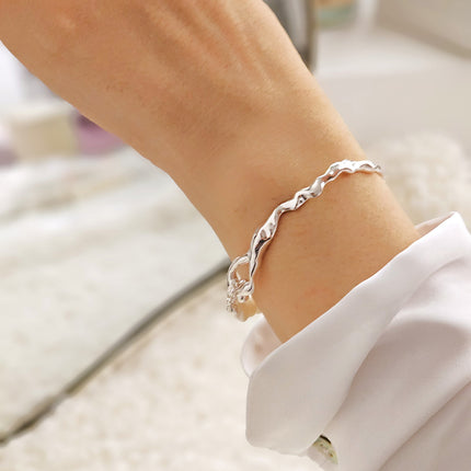 Bratara din Argint Reins cu perle de apa dulce, French Pearl vedere pe model, parte argint, 02R01-0001