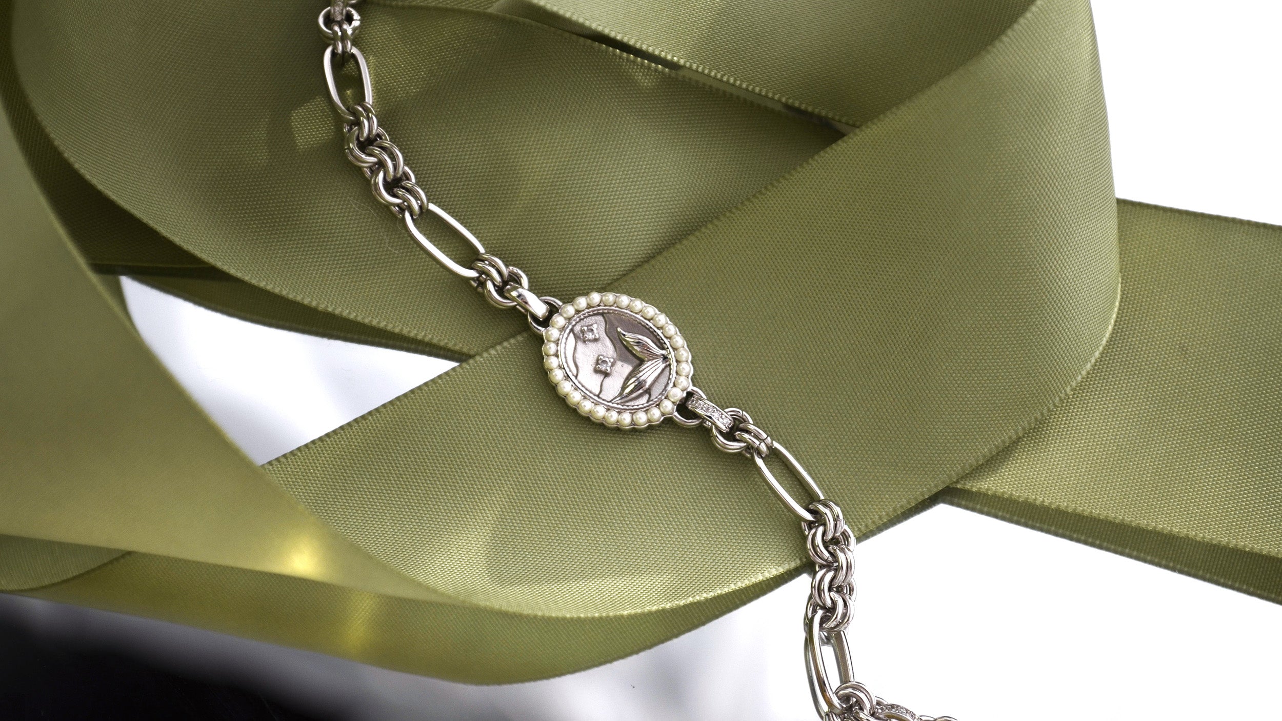 Bratara din Argint Reins cu Perle de apa dulce si zirconiu incolor – Siren’s pearl, vedere detaliata, 02R01-0022