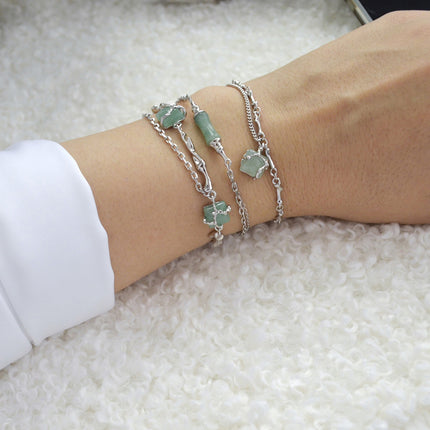 Bratara din Argint cu piatra semipretioasa Aventurin, Grove, vedere pe model, 02R01-0015