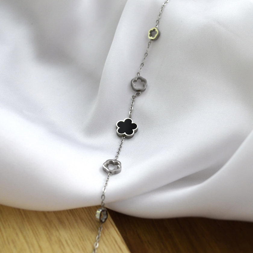 Bratara din otel inoxidabil Reins, placata cu rodiu – Lucky Charm, vedere detaliata, 02S02-0008B