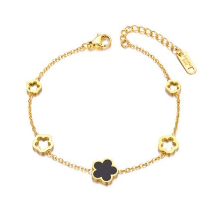 Bratara din otel inoxidabil Reins, placata cu aur galben de 18k – Lucky Charm, vedere pe fundal alb, 02S02-0008GB