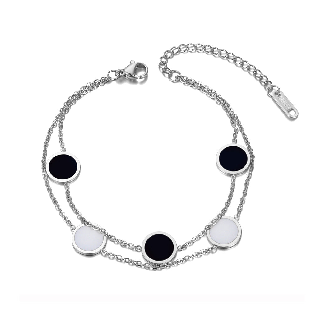 Bratara din otel inoxidabil Reins, placata cu rodiu – Mellow harmony, vedere pe fundal alb, 02S02-0003