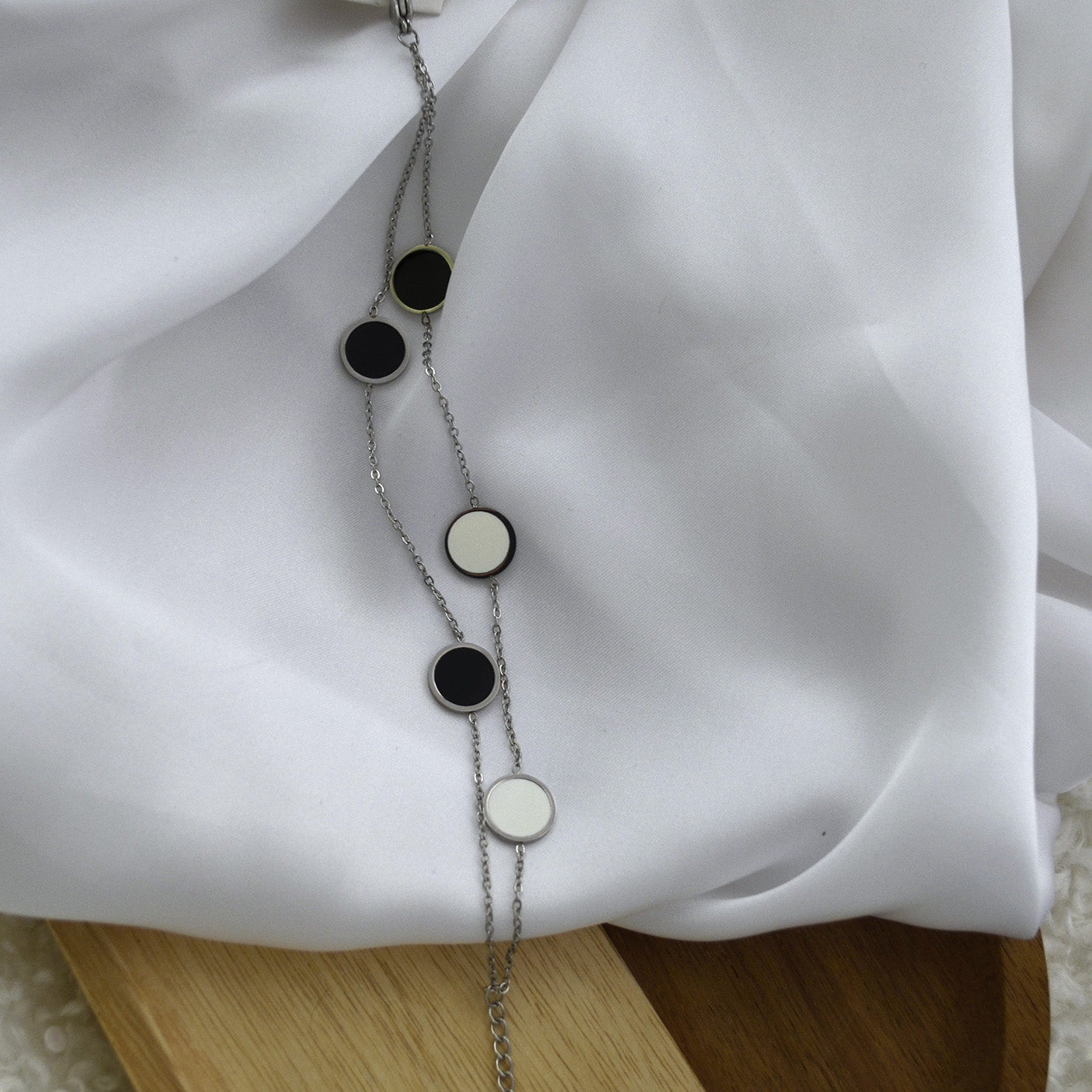 Bratara din otel inoxidabil Reins, placata cu rodiu – Mellow harmony, vedere detaliata, 02S02-0003