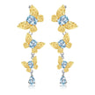 Cercei din Argint Reins in forma de fluture cu pietre semipretioase Topaz - Butterfly vedere pe fundal alb, 03R01-0008