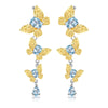 Cercei din Argint Reins in forma de fluture cu pietre semipretioase Topaz - Butterfly vedere pe fundal alb, 03R01-0008