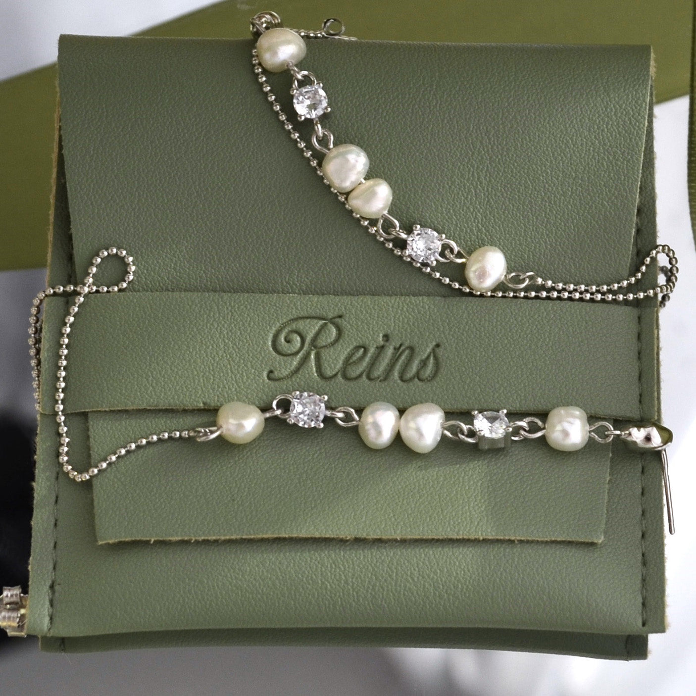 Cercei din Argint Reins, cu perle de apa dulce si Zircon - Ice pearl, vedere detaliata, 03R01-0012