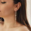 Cercei din Argint Reins cu perle de apa dulce si Zircon - Ice pearl vedere pe model 03R01-0012