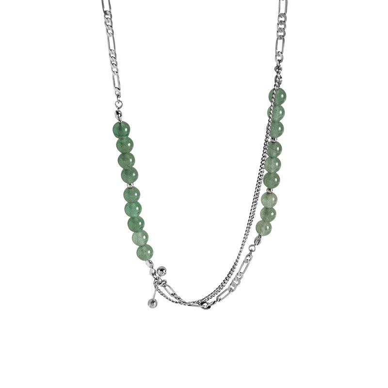 Colier din Argint Reins, cu pietre semi-pretioase din Aventurin - Sylvan Grove, vedere pe fundal alb, 01R01-0021