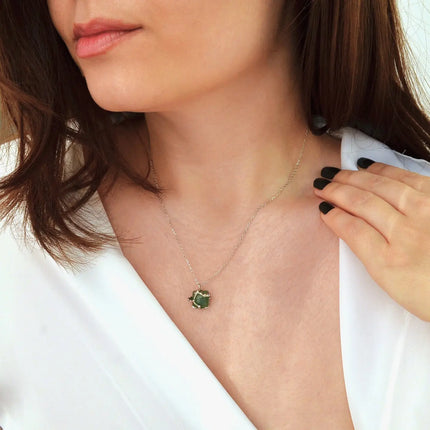 Colier din Argint Reins cu piatra semipretioasa din Aventurin - Grove vedere pe model 01R01-0015