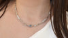 Colier din Argint Reins, cu pietre semi-pretioase din Zirconiu, incolor si albastru - Ice Blue, vedere pe model, 01R01-0020