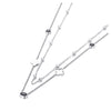 Colier din otel inoxidabil placat cu rodiu cu pietre semipretioase – Lucky Cristals Reins vedere pe fundal alb 01S02-0009B