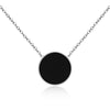 Colier din otel inoxidabil placat cu rodiu cu Sidef negru – Mellow Reins vedere pe fundal alb 01S02-0002B